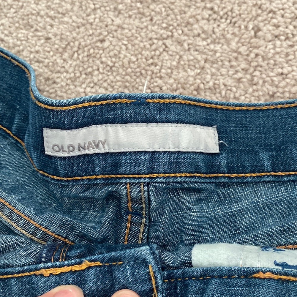 denim jean shorts size 12 low rise old navy - Picture 6 of 8